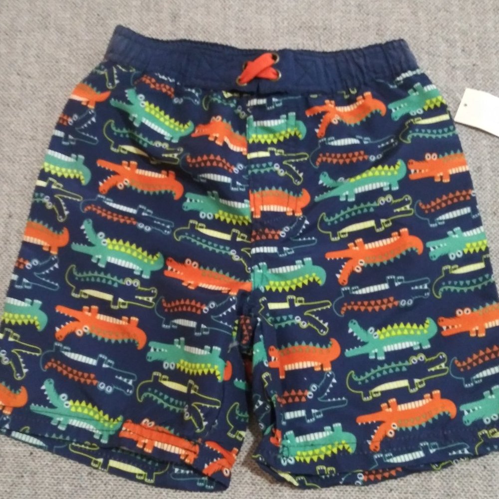 SIZE 18M Infant Toddler Boys Blue Swim Shorts Swim Trunks Colorful NEW